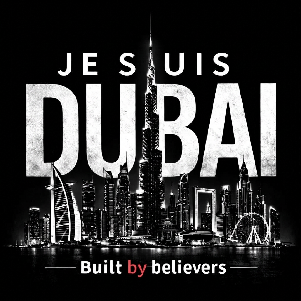 Dubai Skyline Textured - Built By Believers